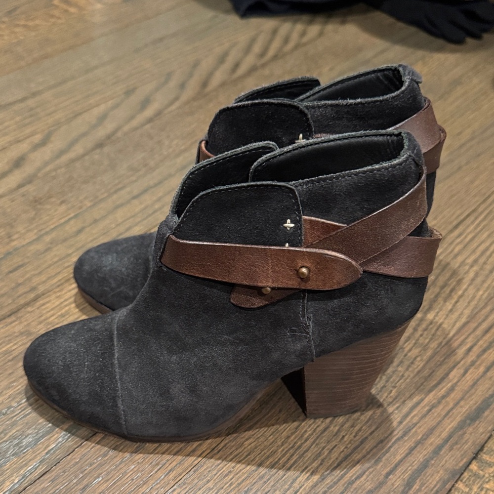 Rag & Bone Black and Brown Ankle Booties